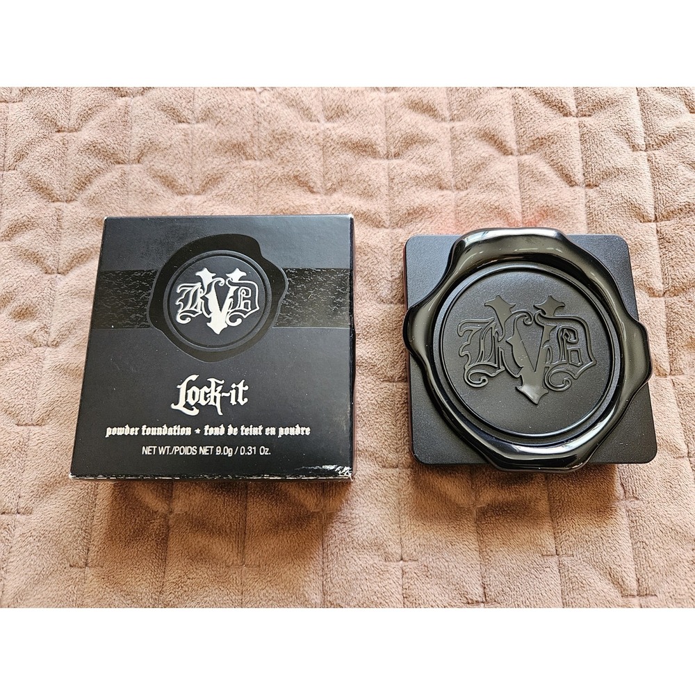 NIB KAT VON D Lock-It Powder Foundation ~ Full Size (0.31 oz) ~ RICH DEEP 215